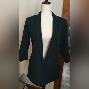 International Concepts Dark Green Open Front Blazer